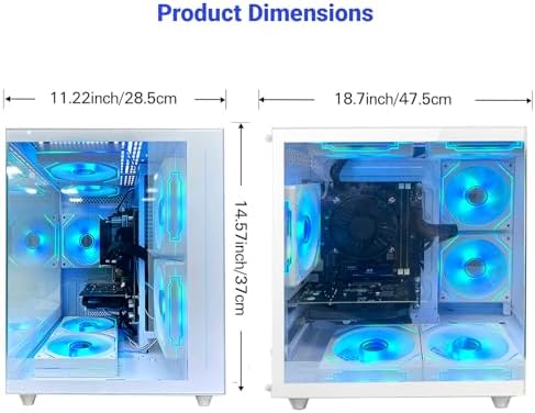 Qehi Prebuilt Desktop PC,Core i7 Processor Up to 4.0GHZ | 16G RAM | 256G SSD | WiFi 6 | 7 RGB Fans | Ready to use Computer Tower for Home and Office-White - 5