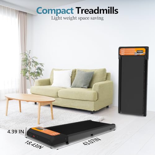 Image of Walking Pad Treadmill with Incline, Small Treadmill, Low Noise, 2.5 Hp with Maximum Capacity of 265 Lbs APP & Remote Mini Treadmills for Home & Office