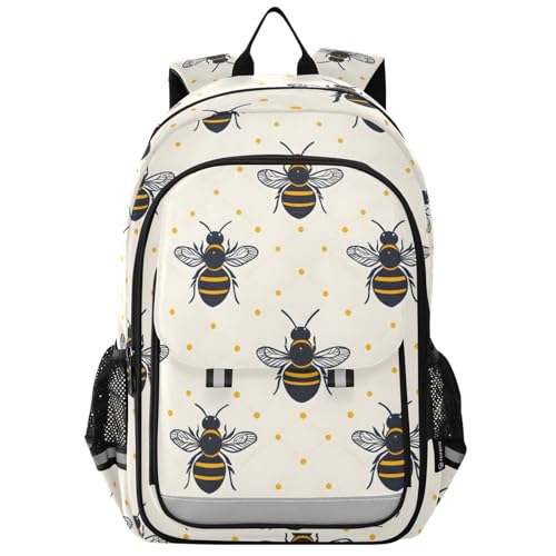Sac à dos pour ordinateur portable fille garçon abeille sacoche scolaire légère et confortable