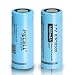 ICR18500 Rechargeable Li-Ion Batteries 3.7V 1400mah with Flat Top (2pc)
