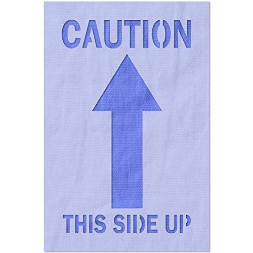 Pochoir Caution This Side Up en plastique Mylar durable et lavable de 14 mm