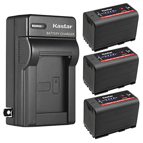 Kastar 3-Pack BP-950G Pro Battery and AC Wall Charger Replacement for Canon E65AS EOS C100 EOS C100 Mark II EOS C300 EOS C300 PL EOS C500 EOS C500 PL ES50 ES55 ES60 ES65 ES75 ES300V ES410V Camera