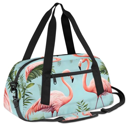 Palm Flamingo Kids Duffle Bag Boys Girls Small Sport Dance Gym Bag for Overnight Travel Weekender Carry On3