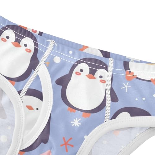 KLL Seamless Pattern Penguins Toddler Boys' Cotton Boxer Briefs Breathable Children Panties4