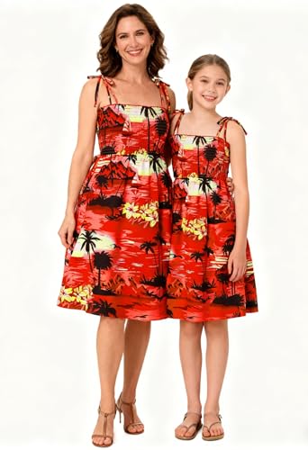 Image of SANGTREE Family Matching Hawaiian Outfits , Casual Beach Travel Clothes ,Vacation Clothing Set for Women & Men & Girls & Boys