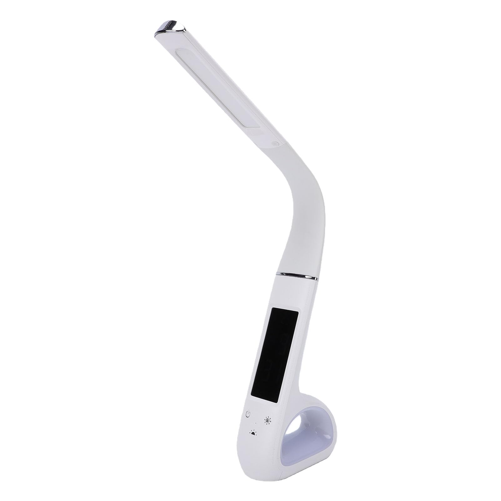 LED Desk Lamp with Clock, 3 in 1 Eye Caring Foldable Recharg