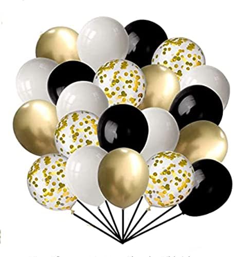 YIKEF 62pcs Rose Gold Balloons Confetti Balloons, Rose Gold Helium Balloon for Wedding, Birthday, Christening, Baby Shower, Girl, Graduation, Ceremony Party Decorations (Black Gold)
