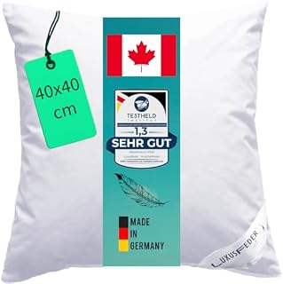 Luxusfeder Poduszka do przytulania poduszka 40 x 40 cm 100% puch 200 g 100% arktyczny kanadyjski puch