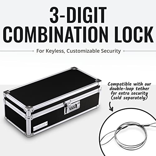 Vaultz Locking Medicine Storage Box, 3.75 x 11.88 x 5.25 inches, Black (VZ03480)