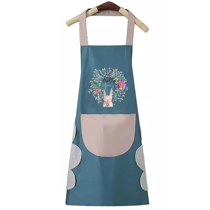 Image of Kitchen Apron for Women with Big Front Pocket Hand-Wiping Waterproof Apron for Kitchen Unique Design Kitchen Accessories items for Home Cooking