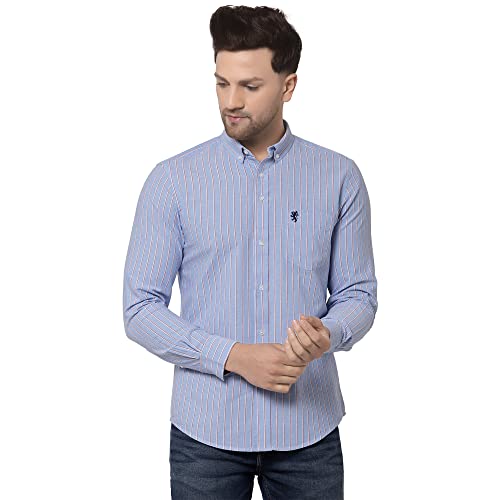 Image of Red Tape Men Sky Blue Striped Shirt