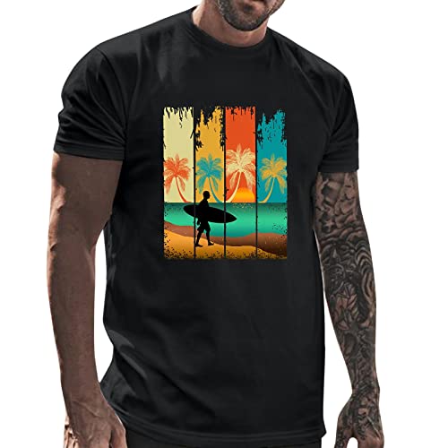 Mens Beach Shirts Trendy Mens American Flag Golf Shirt Short Sleeve Crew Neck Teacher Tshirts Letter Graphic Print Neon Tank Top Men Outdoor Blouse Long Sleeve For Men Gym Tee #TOP28