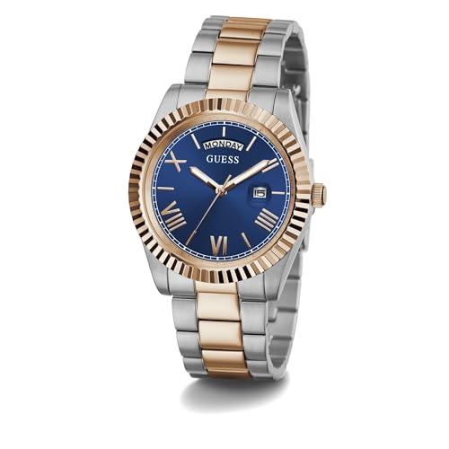 GUESS Men's Stainless Steel Analog Blue Dial Two-Tone Band Watch-Gw0265G12 - Image 5
