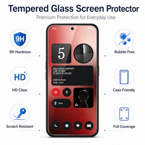 Image of Premium Tempered Glass for Nothing Phone (2a) | Edge-to-Edge Protection | 9H Military Grade Hardness | Bubble-Free & Case Friendly HD Clear Screen Protector