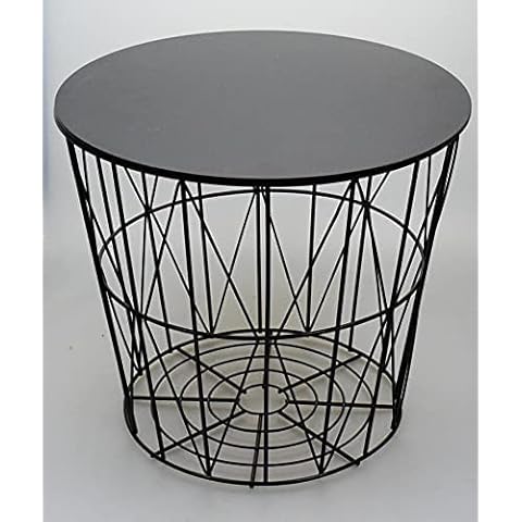 HOMION Modern Round Black Wooden Coffee Table Cover