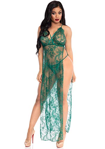 Robe longue en dentelle Leg Avenue verte pour en finir avec la lingerie inconfortable