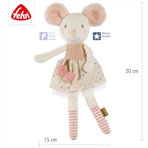 Fehn Bean Bag Maus – Spielgefährte, Beschützer & Kuschelfreund: Stofftier – für Babys und Kleinkinder ab 0+ Monaten