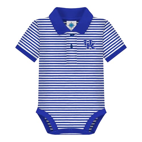 Image of Creative Knitwear College Baby Striped Polo Bodysuit - Team Logo, Multiple Colors, for Boys & Girls (0-12 Months)