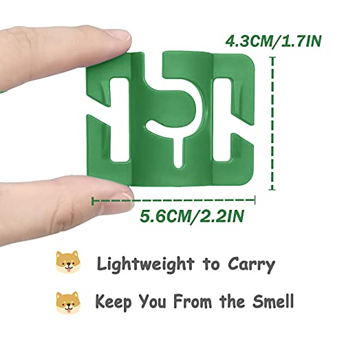 Image of Hands-Free Dog Poop Bag Holder for Basic Dog Leash Used Doggie Poop Bags Carrier for Flat Leash(Green+Yellow+Purple)
