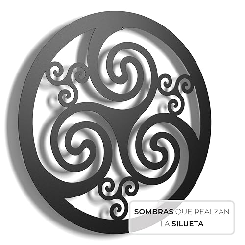 Miniatura 3 de Keluly Decoración De Metal. Escultura De Pared Flotante, Con Sombras, De Acero. Triskel, 43 X 31 Cm.
