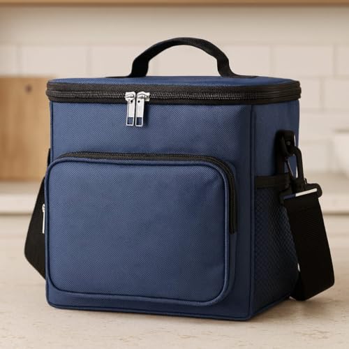 Bolsa Térmica Quadrada Grande Unissex Com Alça Transversal Para Armazena Alimento Viagem Academia Primum (Azul)