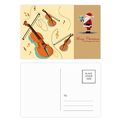 Cartes postales violon Père Noël (lot de 20) pour vos cartes de vœux originales