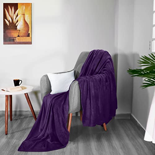 Utopia Bedding Fleece Blanket Throw Size Purple 300Gsm Luxury Blanket For Couch Sofa Bed Anti-Static Fuzzy Soft Blanket Microfiber (60X50 Inches) #TOP3