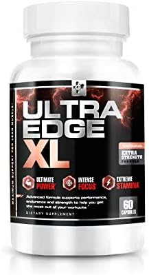 Ultra Edge XL Bottle - Nitric Oxide Booster for Maximum Muscle Growth - BCAA Bodybuilding Supplement - Recovery and Intensified Workouts with Amino Acids L Glutamine - L Arginine (60 Capsules)