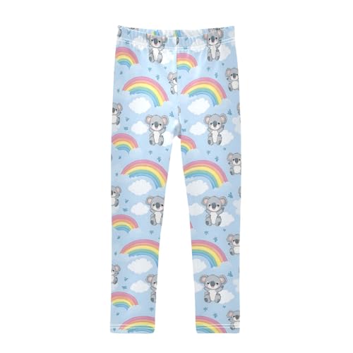 Cute Koalas Rainbow Girls Leggings Kids Yoga Pants Athletic Tights Pants 4-10 Years