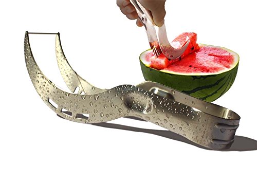 Watermelon Slicer & Corer By E&O Essentials – Made Of Stainless Steel – Ergonomic Design That Helps You Cut Even Slices – Safe, Rounded Edges – Perfect Dish Server – The Ultimate Kitchen Tool