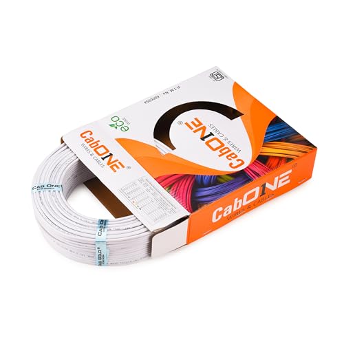Image of CabONE Pack of 3 Electrical Wire 1.5mm | 90 Meter Single Core CCA Copper Cable | Heat Resistant No-Drip PVC Insulation | High Current Carrying Capacity House Wire