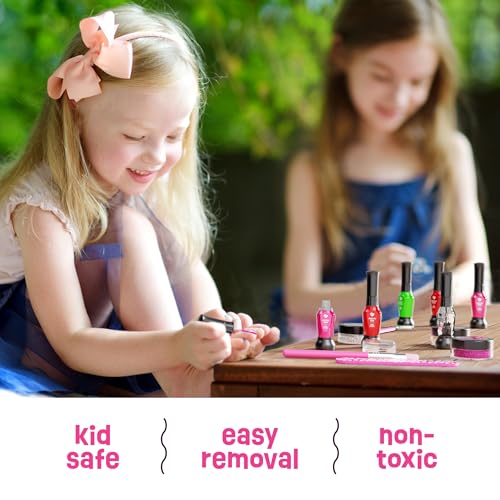 Nail Art Studio for Girls - Birthday Gift - Nail Polish Kit for Kids Ages 7-12 Years Old - Girl Gifts Ideas - Gift Set - Girly Stuff - Polish, Pens, Glitter, Stickers, Gems, Filer - 8 9 10 11 12 Year - Image 4