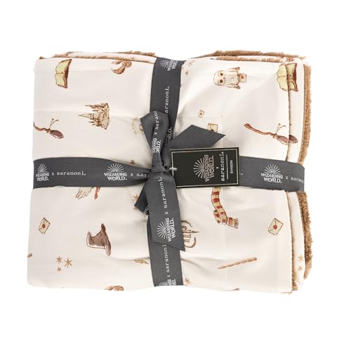 Image of Saranoni Minky Lush Wizarding World Blanket | Harry Potter Gift | Buttery Touch Soft Blanket Poly Microfiber - Durable & Easy to Wash | XL - 60 inch x 80 inch