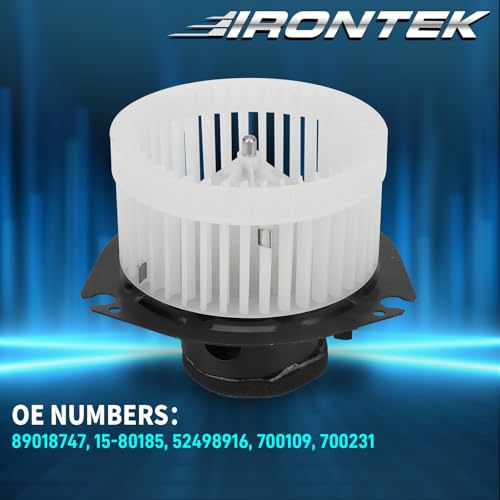 Image of IRONTEK 700109 HVAC Blower Motor with Fan Cage Fit for Buick Rainier 2004-2007, for Chevy Trailblazer 2002-2005, for GMC Envoy 2002-2009, for Olds Bravada 2002-2004, for Saab 9-7x 2005-2007, 15-80185