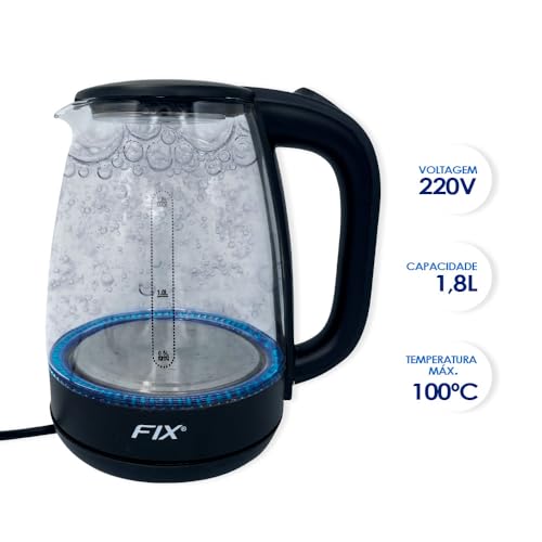 Chaleira Elétrica de Vidro 1,8 Litros 220v Jarra