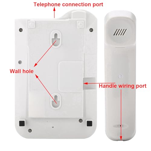 Teléfono básico con cable para escritorio y pared blanco miniatura 6