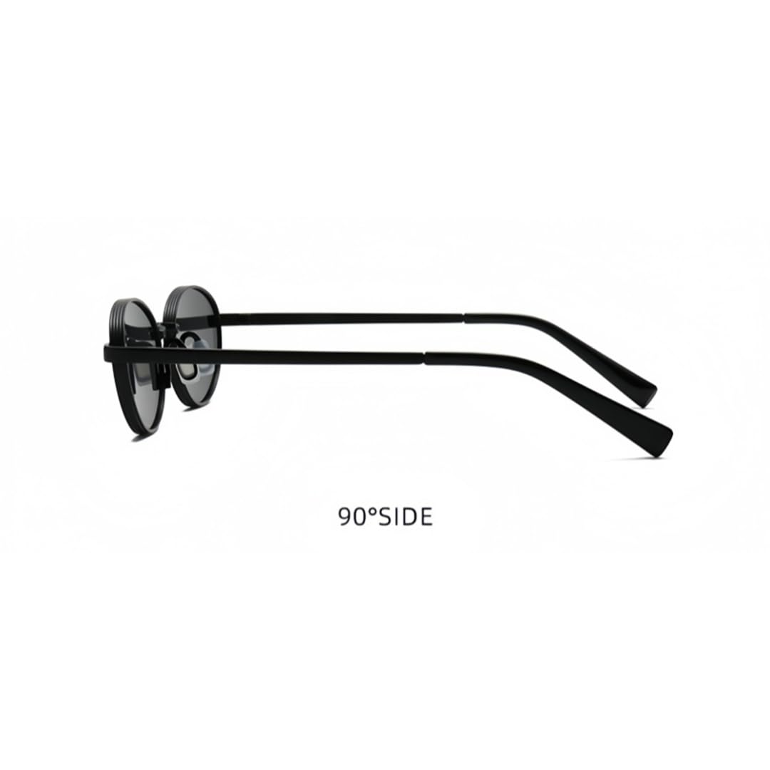 Gafas de sol ovaladas con montura metálica, modernas y con protección UV para exteriores (UV400).