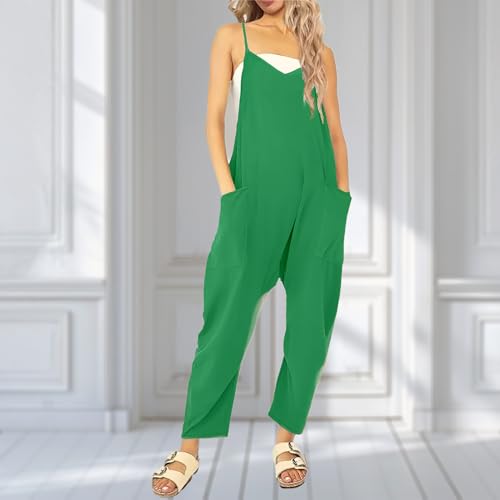 image for UNIANKIYA One Piece Jumpsuits for Women Casual Overalls Sleeveless Str