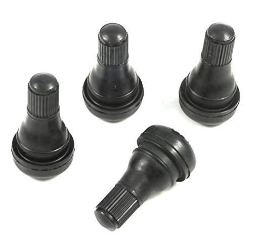 4x Gummiventile TR412 – Snap-In Reifenventile 35mm – Schwarz – 11,3mm Ventilloch – bis 4,5 Bar – inkl. Deckel