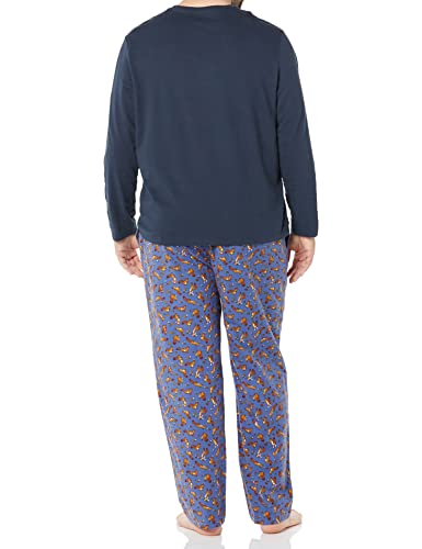 Image of Amazon Essentials Men's Flannel Pant and Long-Sleeve T-Shirt Pajama Set