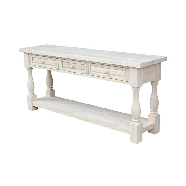 International Concepts Tuscan, 65 by 14-Inch Console Table, Unfinished