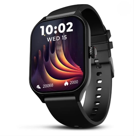beatXP_Marv Raze 1.96" Display Bluetooth Calling, Smart AI Voice Assistant Smartwatch (Electric Black Strap, Free Size) BXIO3003/BXSM3003 (Renewed)