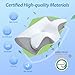 HOMCA Memory Foam Cervical Pillow, 2 in 1 Ergonomic Contour Orthopedic Pillow for Neck Pain, Contoured Support Pillows for Side Back Stomach Sleepers