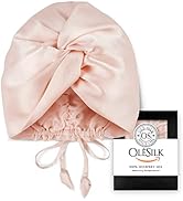OLESILK 22 Momme Silk Hair Bonnet for Curly Hair, 100% Mulberry Silk Sleep Cap for Women