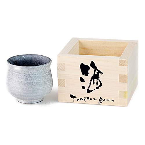 CtoC JAPAN 新六ぐい呑(マス付) マルチ φ5.5×5cm/80cc、枡 8.5×5.8cm/180cc 銀星 陶悦窯 有田焼 日本製