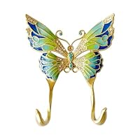 Vintage Butterfly Shaped Decorative Wall Hook Rack Hanger for Hanging Clothes Coats Towels Keys Hats, 1 Pack Antique Metal Mounted Wall Hook