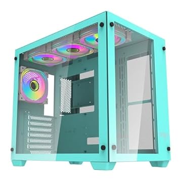 Gabinete Gamer Aigo Darkflash C285, ARGB, Mid-Tower, Lateral de Vidro, Com 4 Fans, Verde, C285-VD-4F