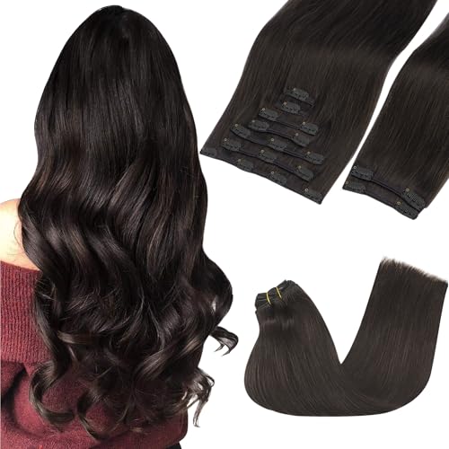 GOO GOO Clip in Hair Extensions Real Human Hair, Remy Human Hair...