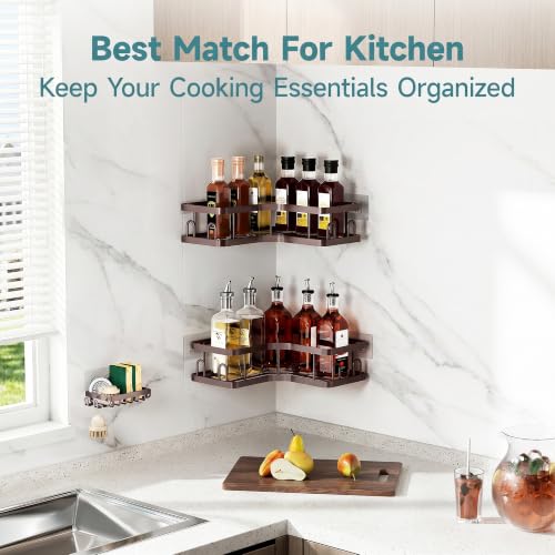 Image of Veken Corner Shower Caddy 3-Pack, Advanced Rustproof Design&Stable Storage
