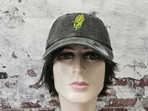 Image of Hepandy Embroidered Pizza Corn Yinyang Home Girl Ice Cream Baseball Cap | Men Women Detailed Embroidery Adjustable Metal Buckle Distressed Cotton Unisex Dad Hats Gifts for Christmas Mother's Day